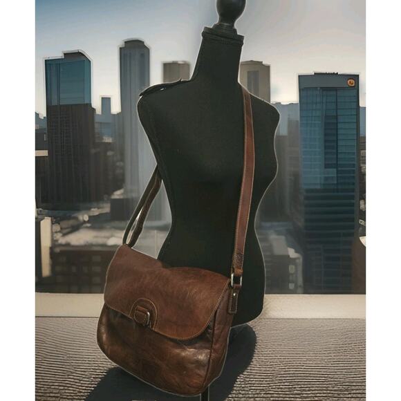 Jack Georges Handbags - Jack Georges Genuine Leather Crossbody Bag flap-over design 11x9x4